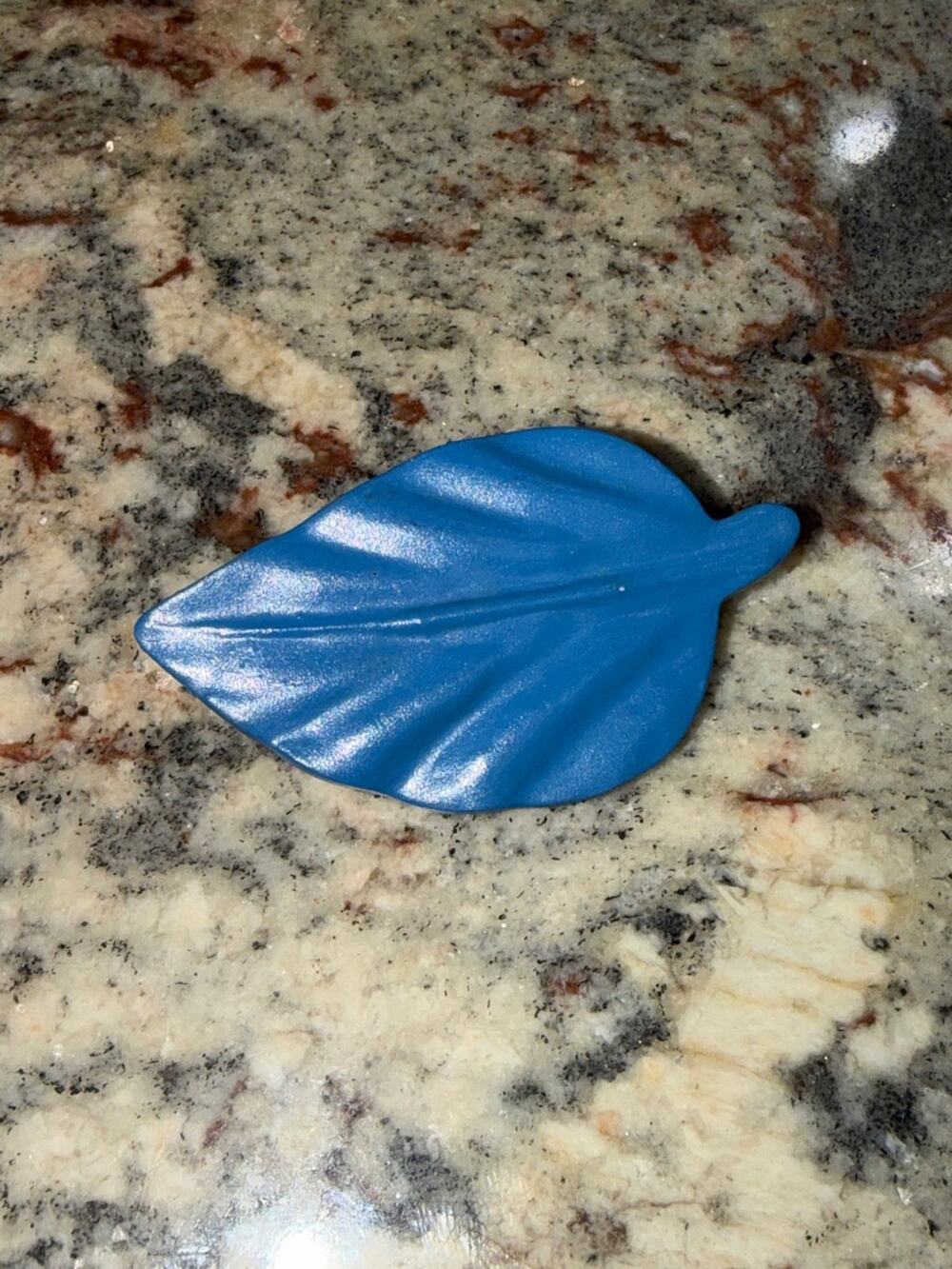 Blue Leaf Brooch Pin